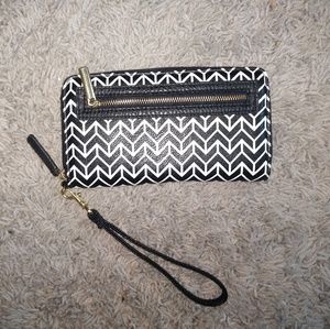 SALE Black and white wristlet
